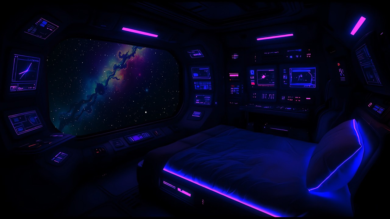 Starship Sleeping Quarters for Peaceful Sleep – Ambient Soundscape – 10 Hours
