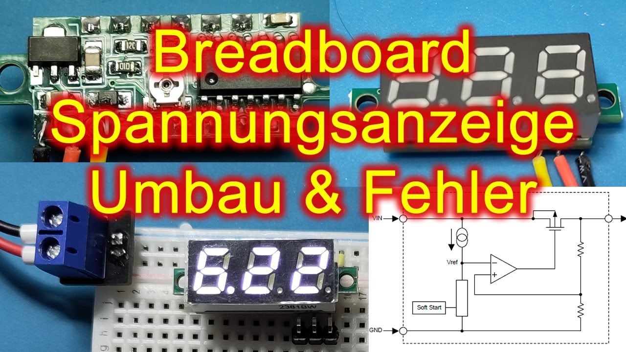 Breadbord Trick : Spannungsanzeige umbauen und verstehen. Eingebaute Fehler erkennen.