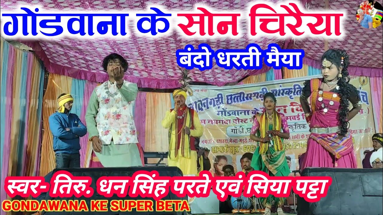 गोंडवाना के सोन चिरैया बंदो धरती मैया || स्वर- तिरु. धन सिंह परते एवं सिया पट्टा || Gondi geet stage