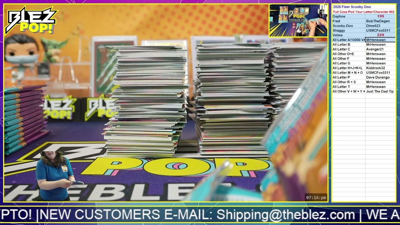 2025 Fleer Scooby Doo Full Case Break #02 Pick Your Letter Character