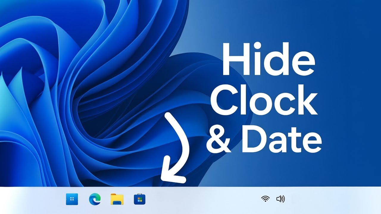 Hide Clock and Date from Taskbar on Windows 11