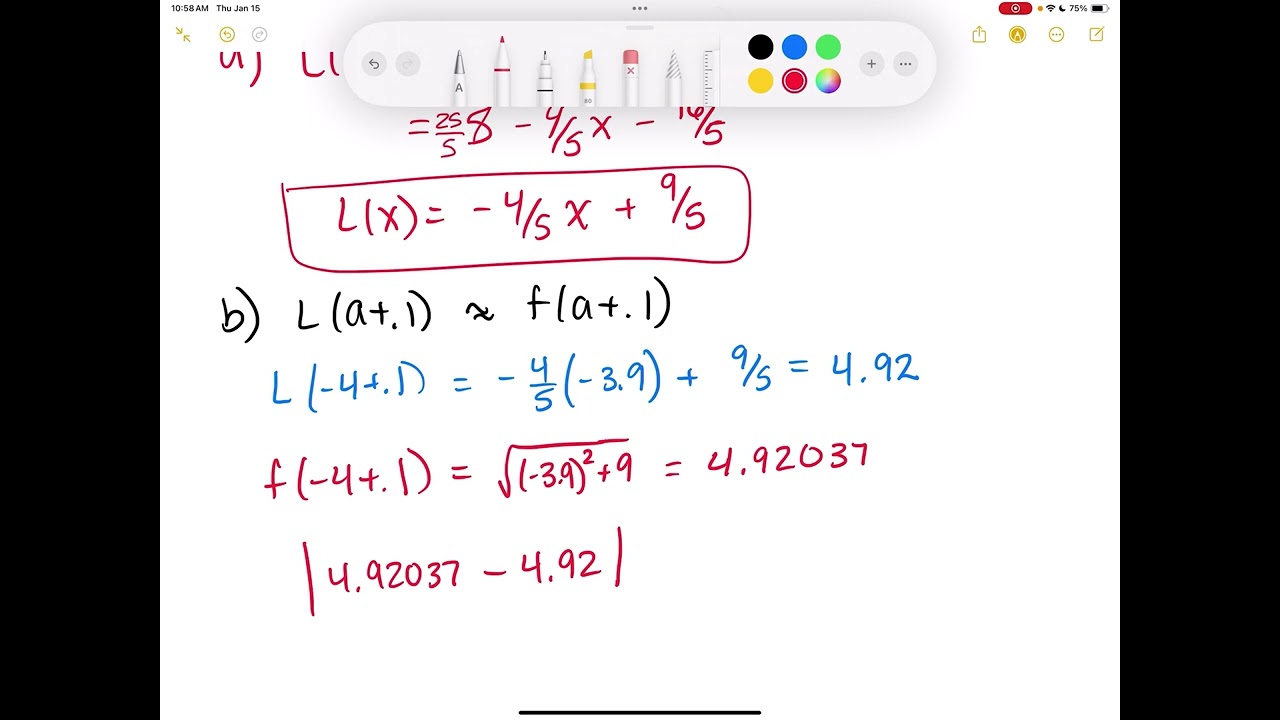 AP Calculus 5.5 Linearization and Differentials part 1