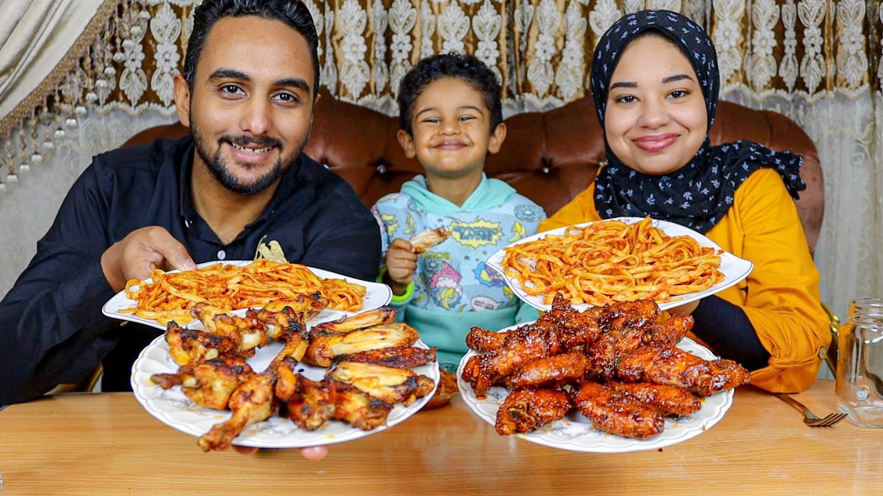 تحدي اكل تشيكن وينجز مع مكرونه شرايط والعقاب شبح ابتدائي