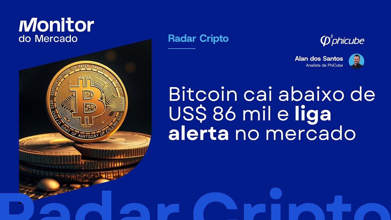 Bitcoin cai abaixo de US$ 86 mil e liga alerta no mercado | Radar Cripto
