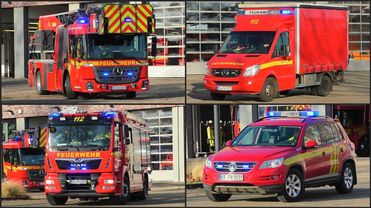 Feuerwerh KREFELD - Löschzug mit GW-L | Einsatzfahrten der Feuerwehr und Rettungsdienst Krefeld!