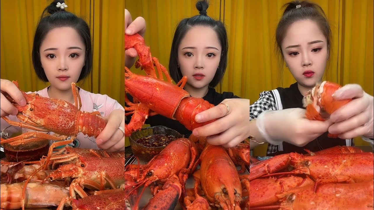 CHINESE MUKBANG SPICY FOOD (LOBSTER)@Bingxin666 Mukbang @Xiao Yu Mukbang EATING SHOW
