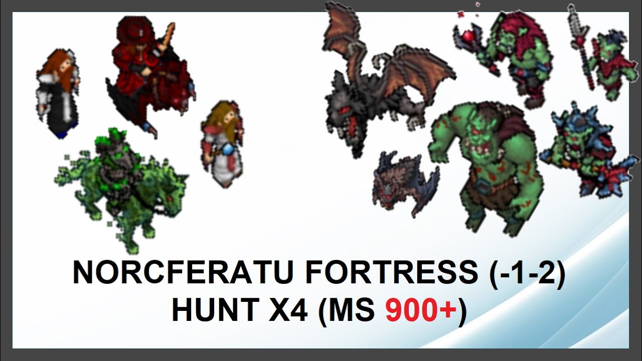 Tibia Hunt - Norcferatu Fortress (dungeons -1-2) x4 (MS 900+)