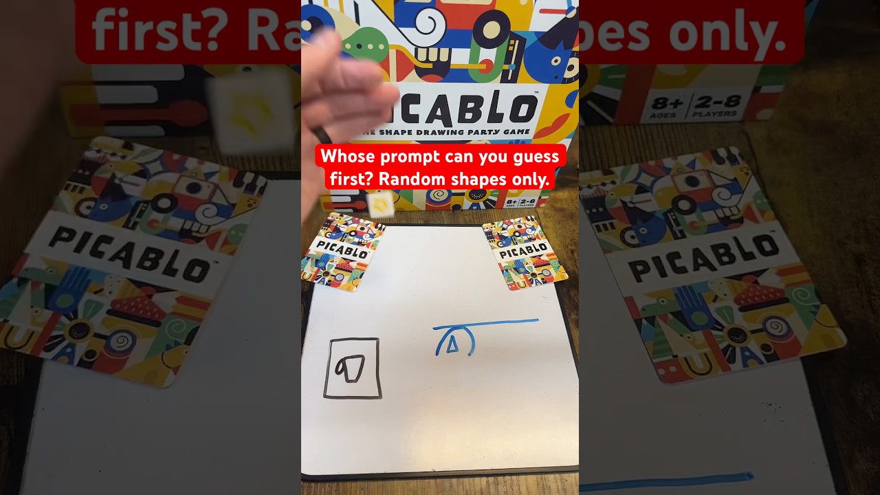 Whose prompt can you guess first? Random shapes Picablo Drawing Game #gamenight #boardgames #art