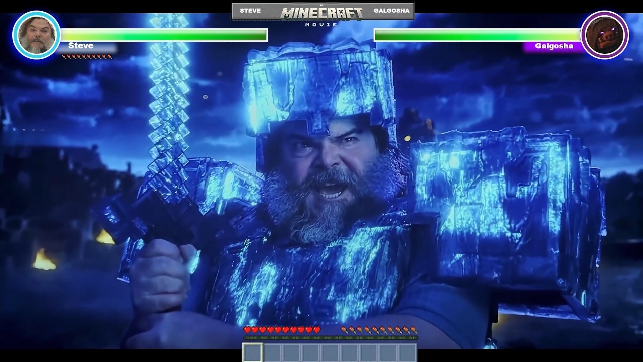 Steve vs Pigman King Final Battle with healthbars