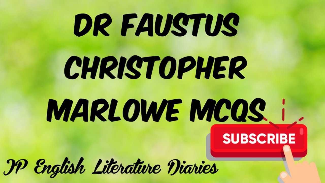 PGTRB Polytechnic Doctor Faustus by Christopher Marlowe MCQs