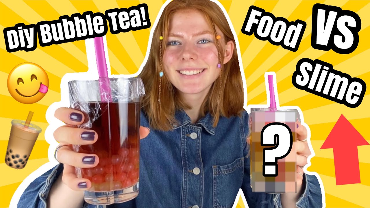 Slime VS food (laver diy Bubble tea) Emmes krea-verden