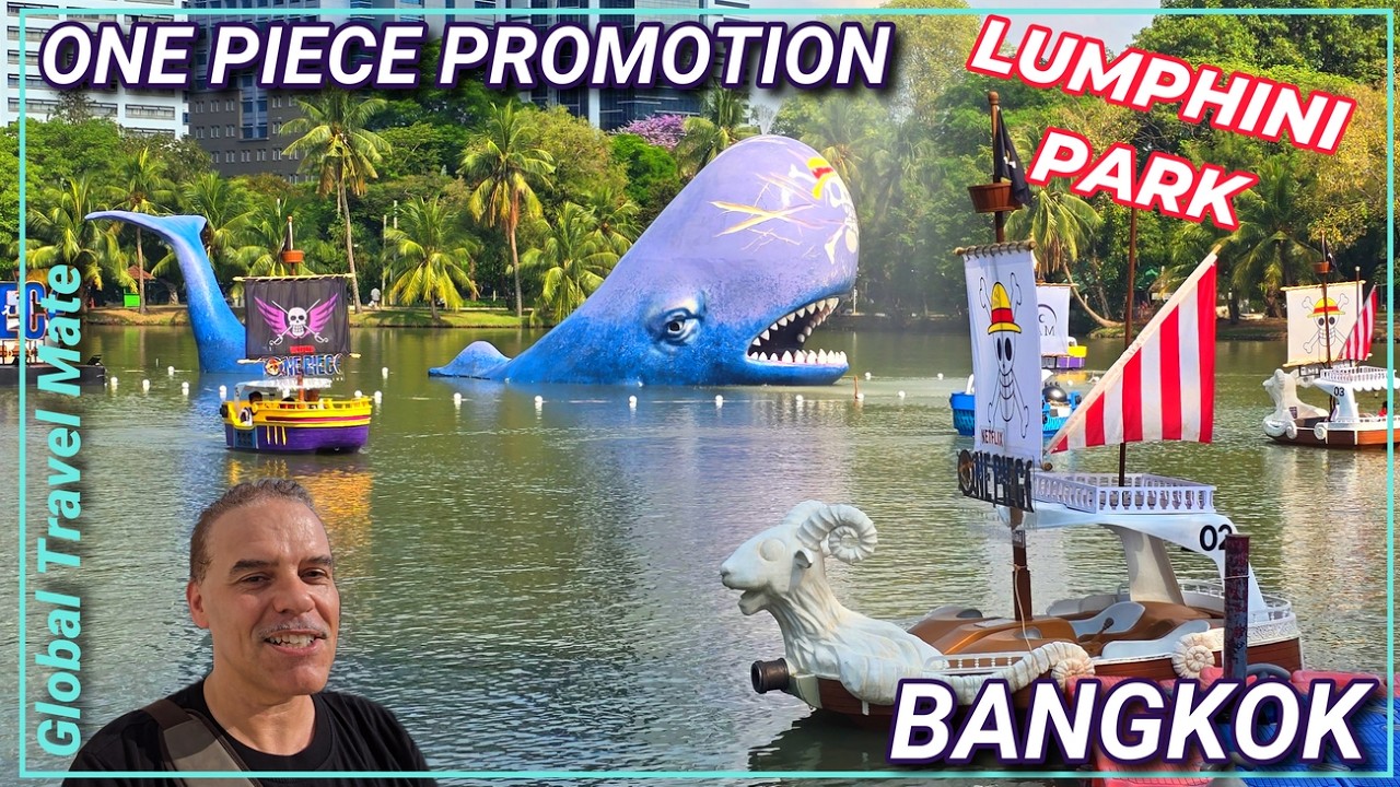 New Bangkok Lumphini Park One Piece Netflix Promotion Busy 🇹🇭 Thailand
