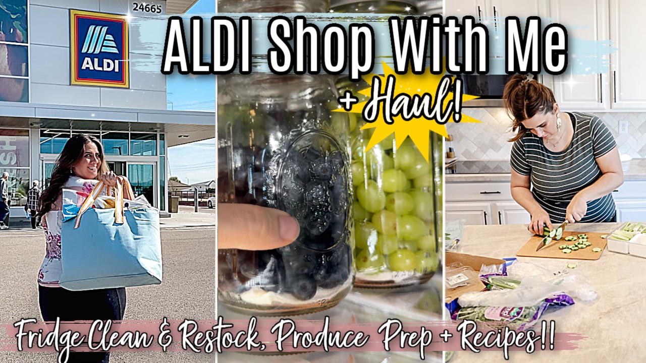 2024 ALDI SHOP WITH ME :: FRIDGE CLEAN WITH ME & RESTOCK | ALDI HAUL, FOOD PREP + KETO RECIPES