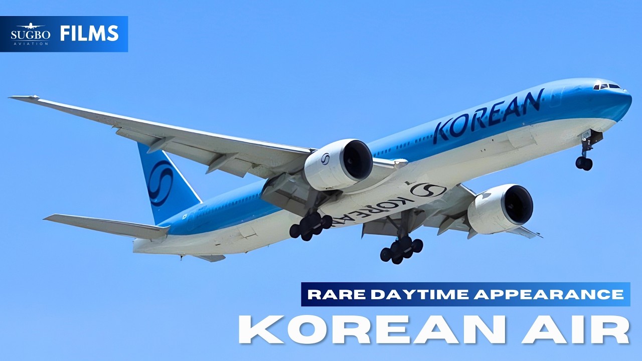 SPOTLIGHT | RARE Daytime 🇰🇷Korean Air Boeing 777-300ER Flight at Mactan-Cebu Airport ✈️🇵🇭