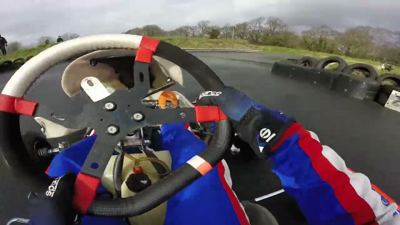ms pro kart onboard round a very wet traq croydon on slicks