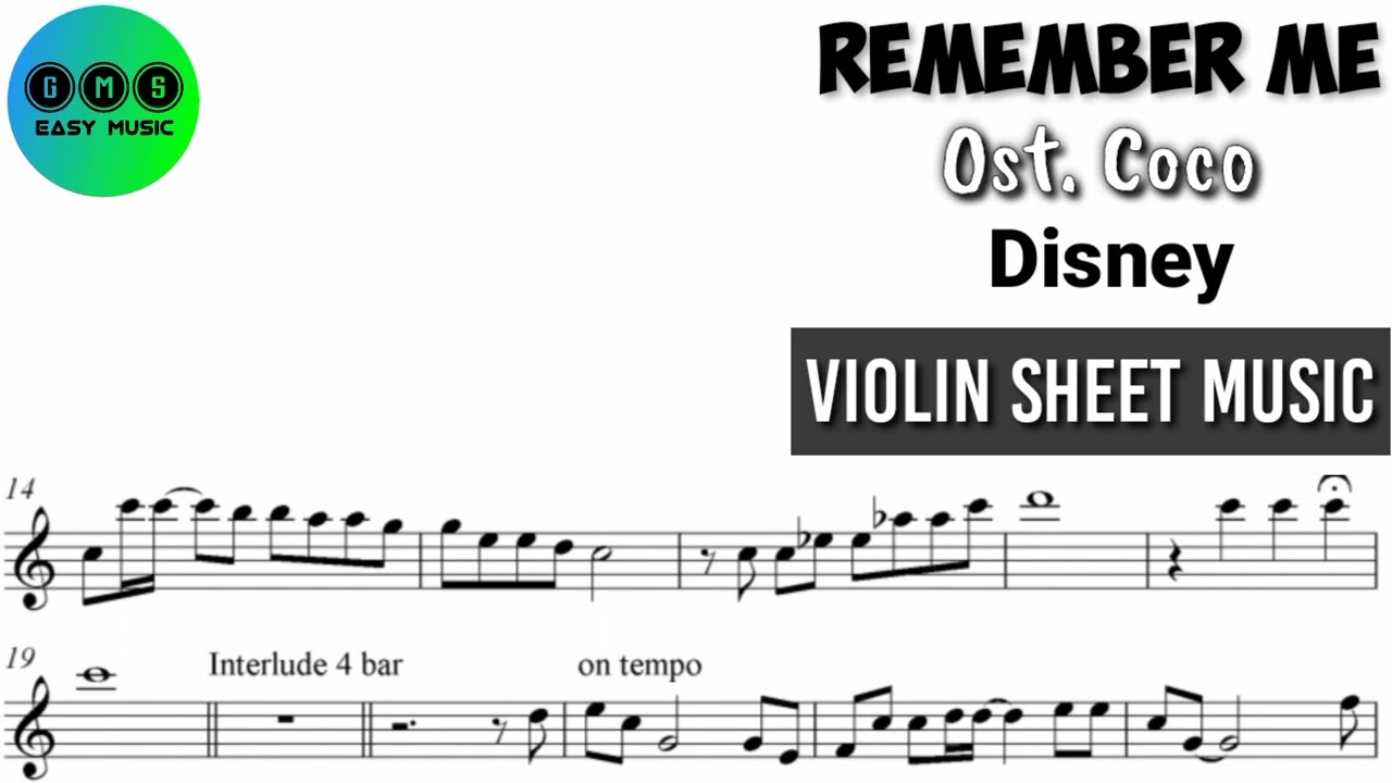 [Karaoke] Remember Me - Ost. Coco [Backing Track Sheet Music]