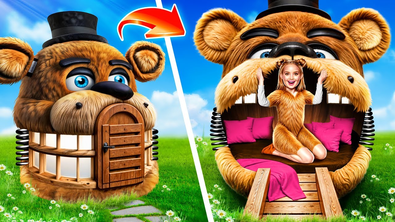 Budujemy Mini Domek! Ekstremalna Zabawa w Chowanego z FNaF! Freddy z FNaF Ma Dzieci!