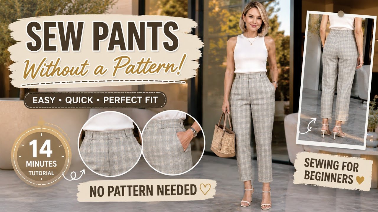 Easy Mom Style Pants Tutorial (No Pattern)🥰Beginner-Friendly Mom Style Pants | Pattern-Free❤️