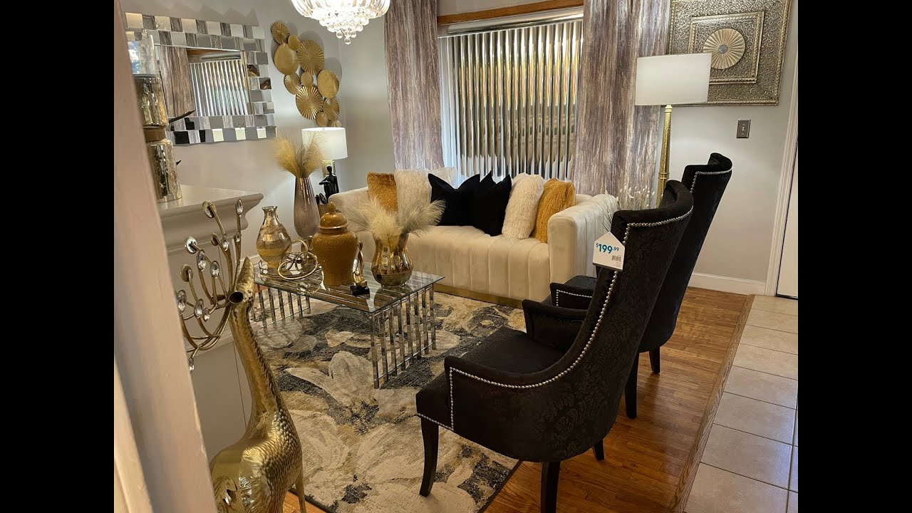 MODERN GLAM LIVING ROOM #BLACK AND GOLD # JUST BEING ME DEVANISE