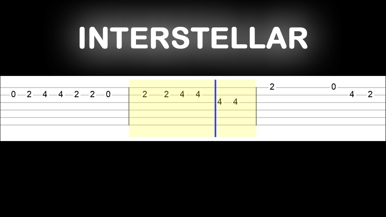 Interstellar - Best Part (Easy Slow Guitar Tabs Tutorial)