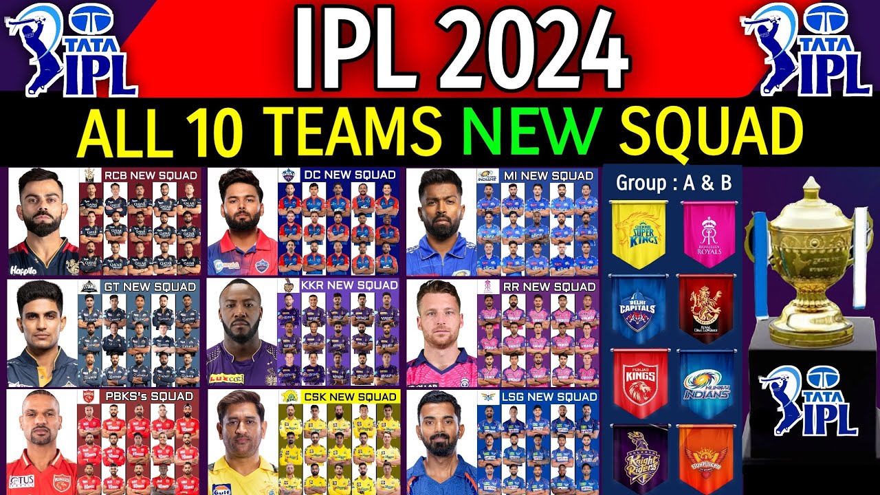 IPL 2024 - All 10 Team New Squad | All Teams Squad Indian Premier League IPL 2024 | IPL 2024 Squad |