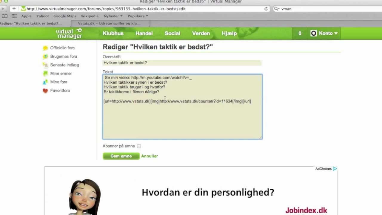 How to get a visitor counter Virtual manager DANISH!