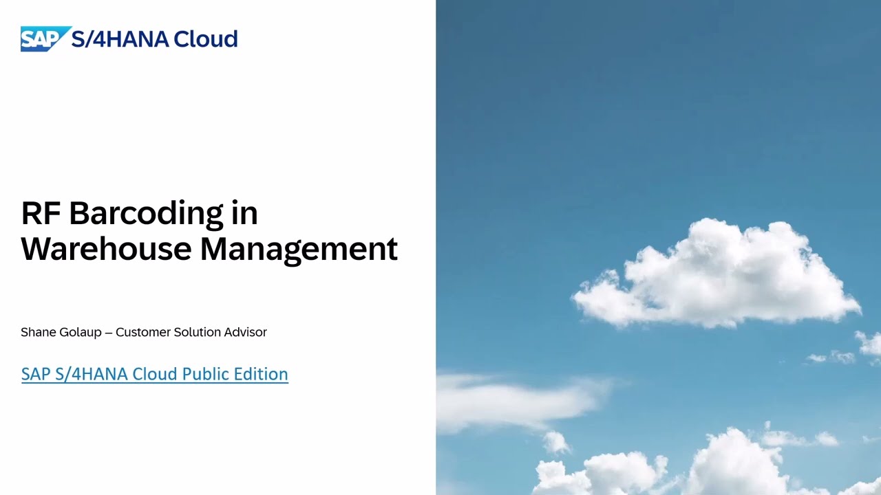 RF Barcoding in Warehouse Management in SAP S/4HANA Cloud Public Edition