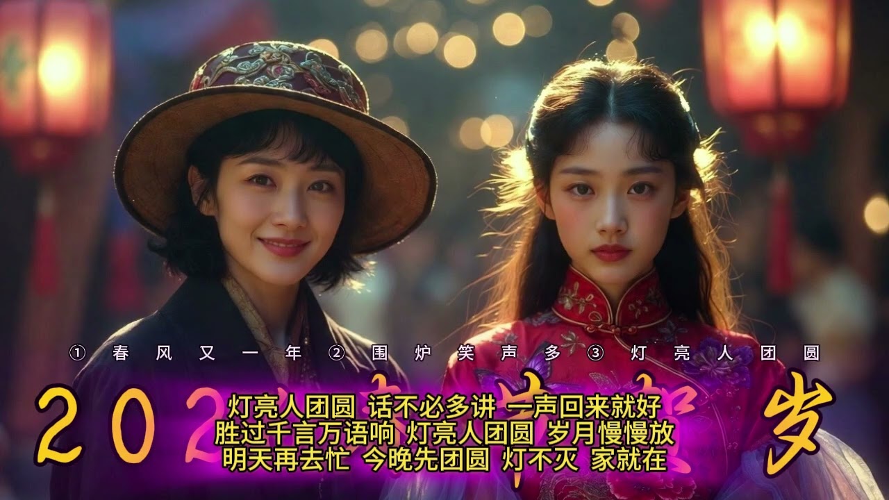 6.凤飞飞风格.新年歌曲.2026.1.《春风又一年》2.《围炉的那一夜》3.《灯亮人团圆》