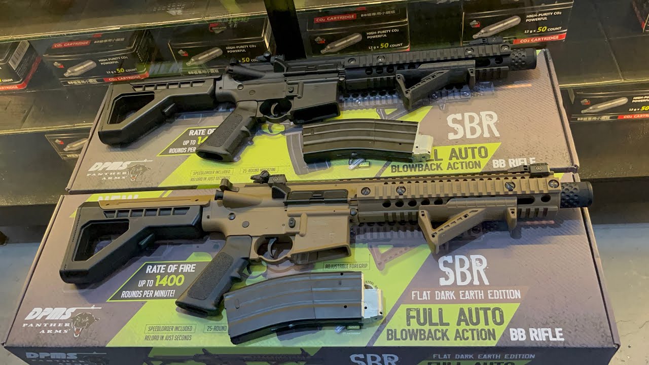 Crosman Airgun SBR Flat Dark Earth Edition Semi and Full Auto unboxing and testing.