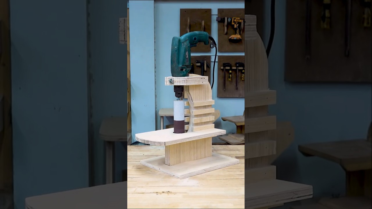 Turn Your Drill Into a POWERFUL Bobbin Sander #woodworking #woodworkingtool #sawblade
