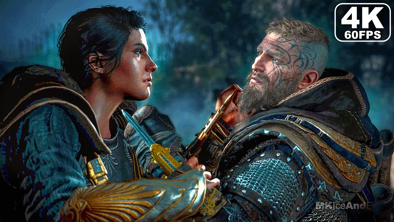 Assassin's Creed Valhalla Kassandra Vs Eivor Fight Scene (4K 60FPS)