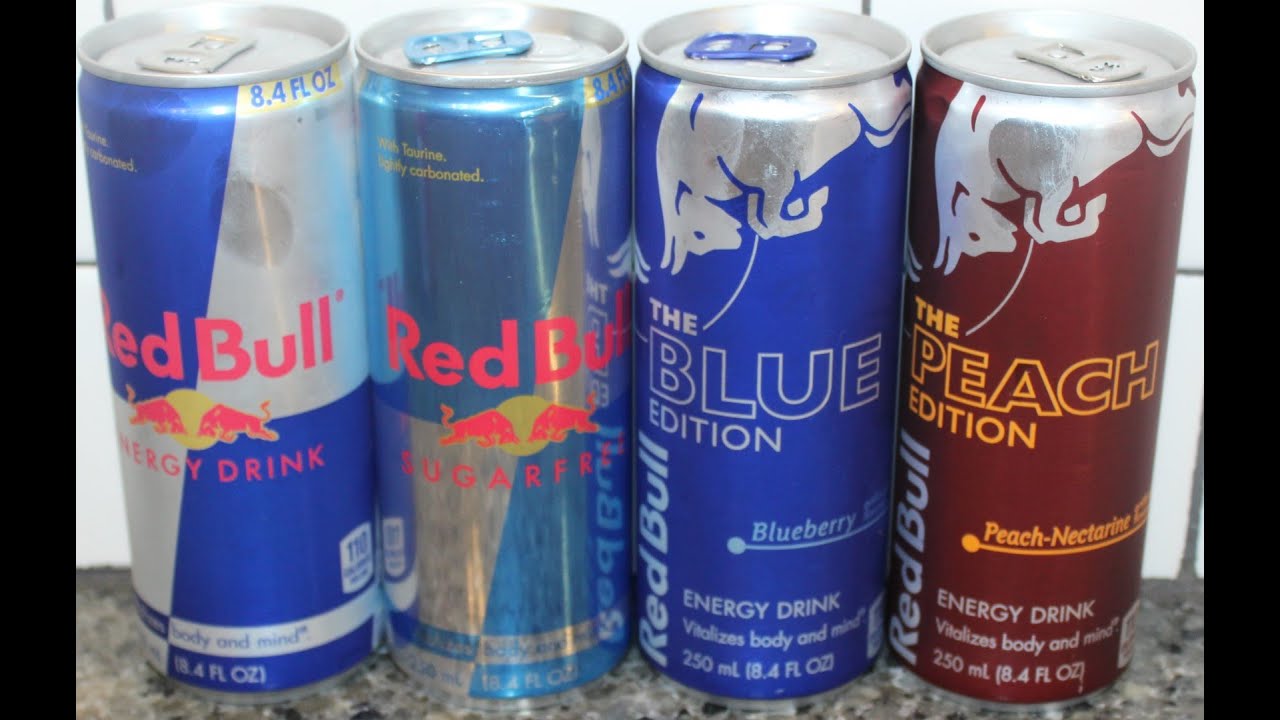 Red Bull Energy Drink: Original, Sugar Free, Blueberry & Peach-Nectarine Review