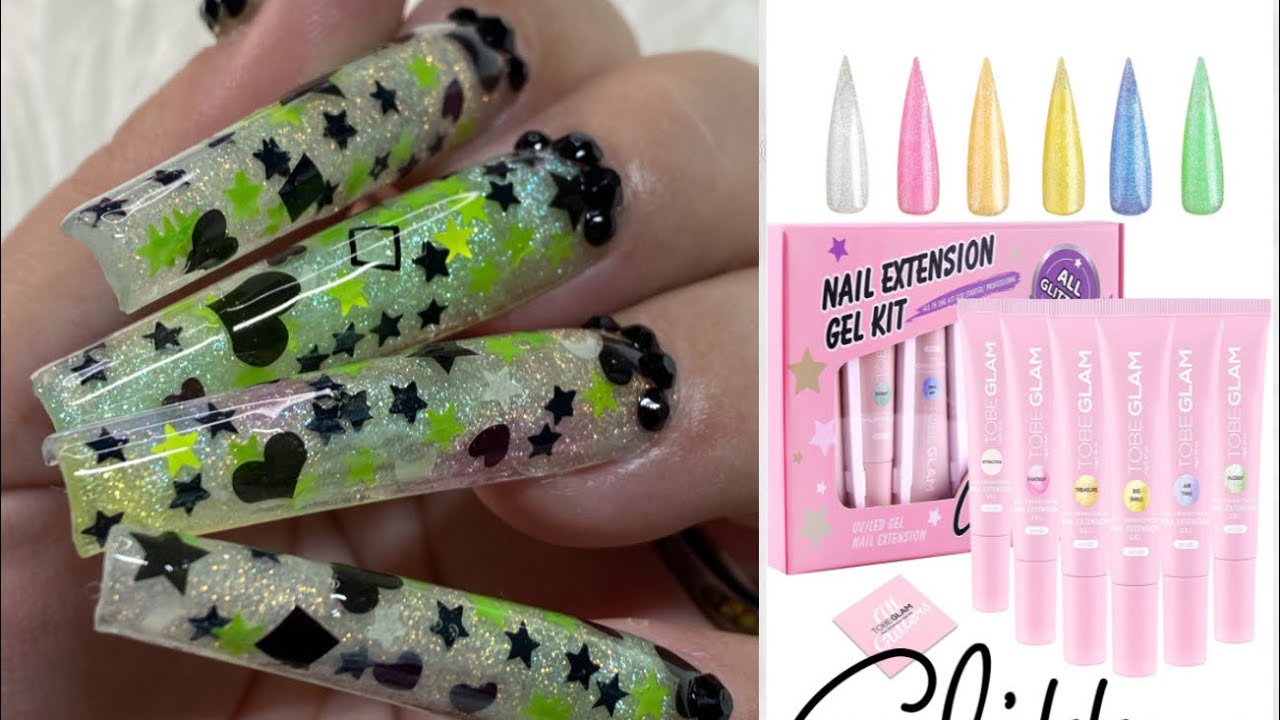 🖤⭐️Amazon TOBEGLAM Glitter PolyGel UnBoxing, & Review! IS THIS WORTH 19.99?? Subscribers Pick🖤