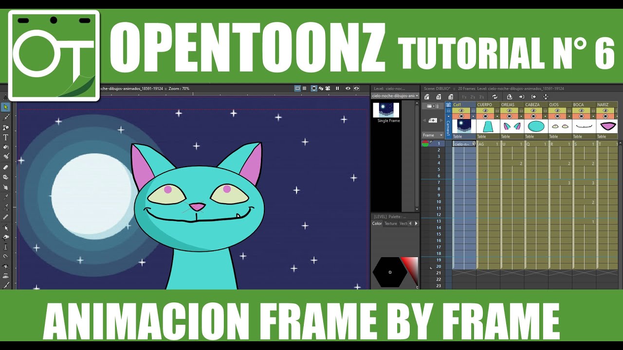 TUTORIAL OPENTOONZ 6 - ANIMACION FRAME BY FRAME