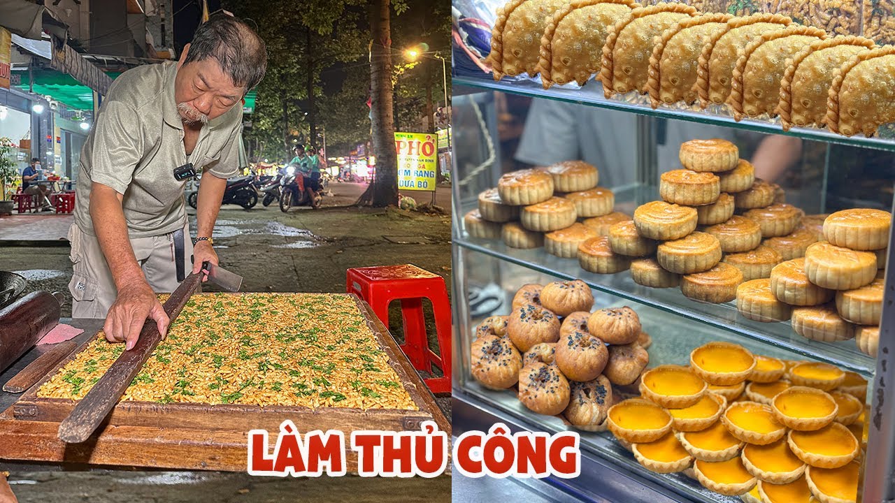 Hiếm thấy TỦ BÁNH TRUYỀN THỐNG của người Hoa vừa làm vừa bán: Bánh ngò, bánh trứng, bánh trung thu