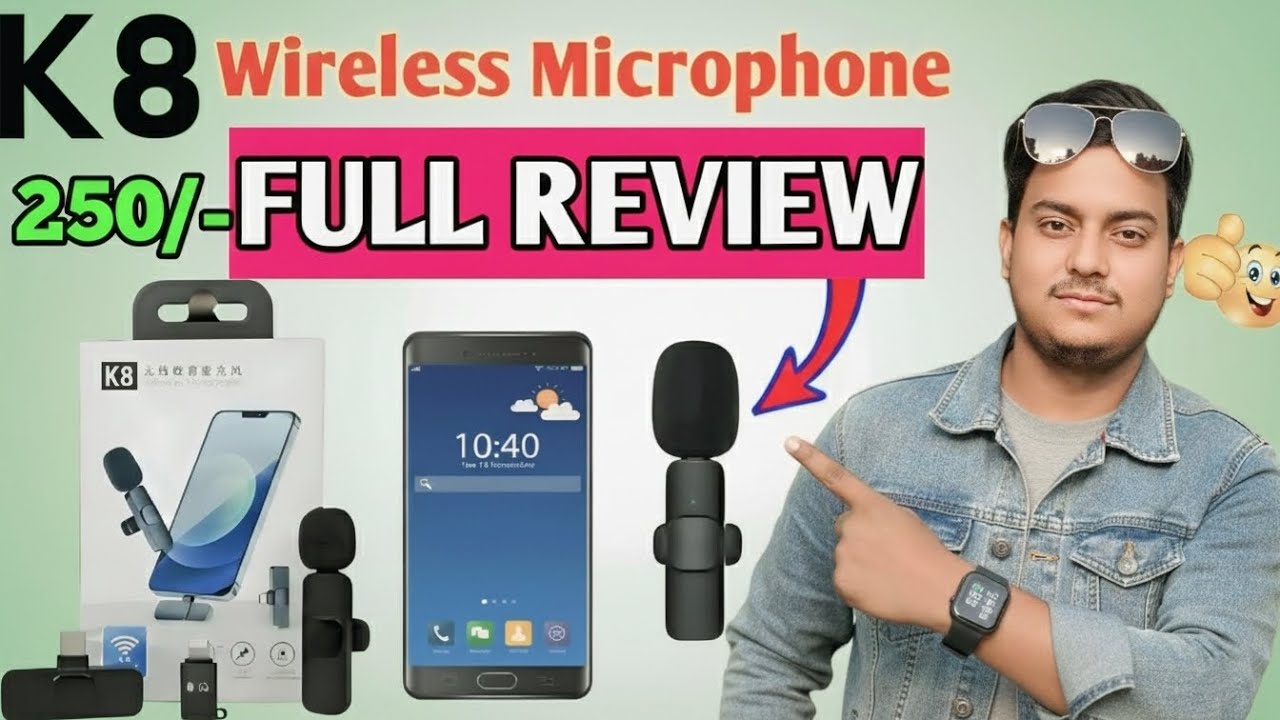 Best mic for youtube | K8 wirelessmic review | Best mic for voiceover 🎤