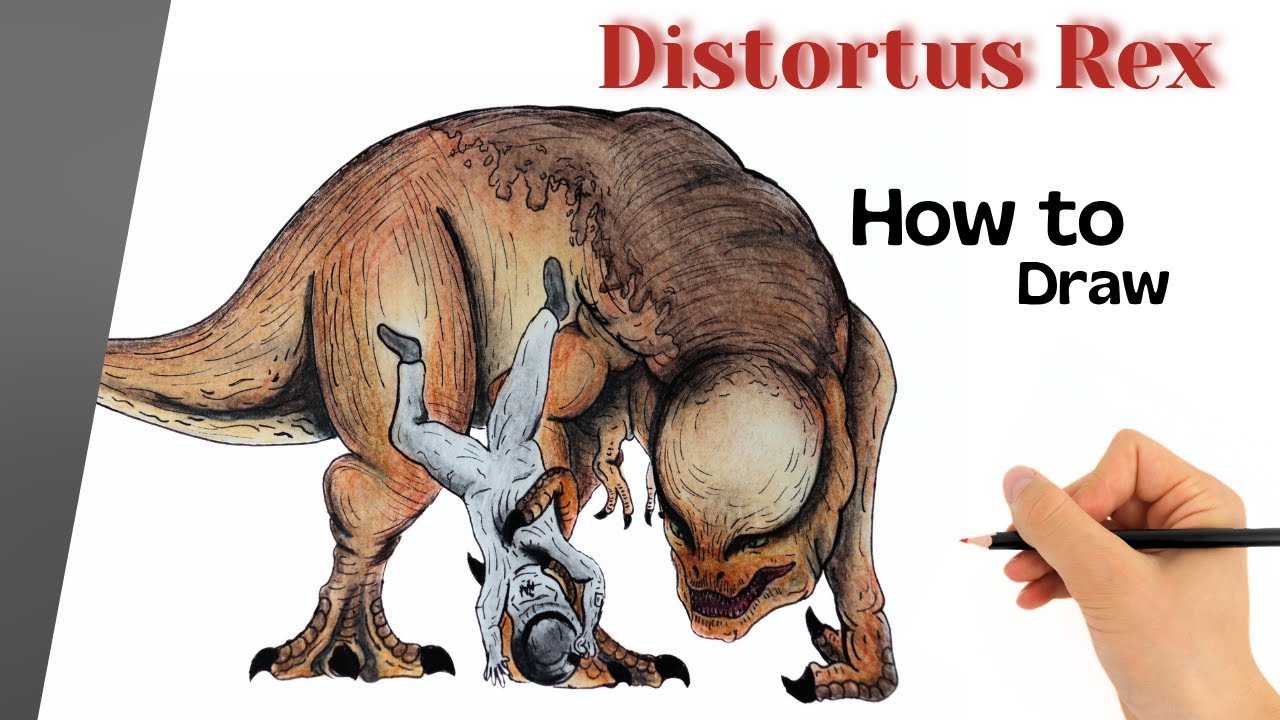 How to draw Distortus Rex lab breakout from Jurassic World Rebirth
