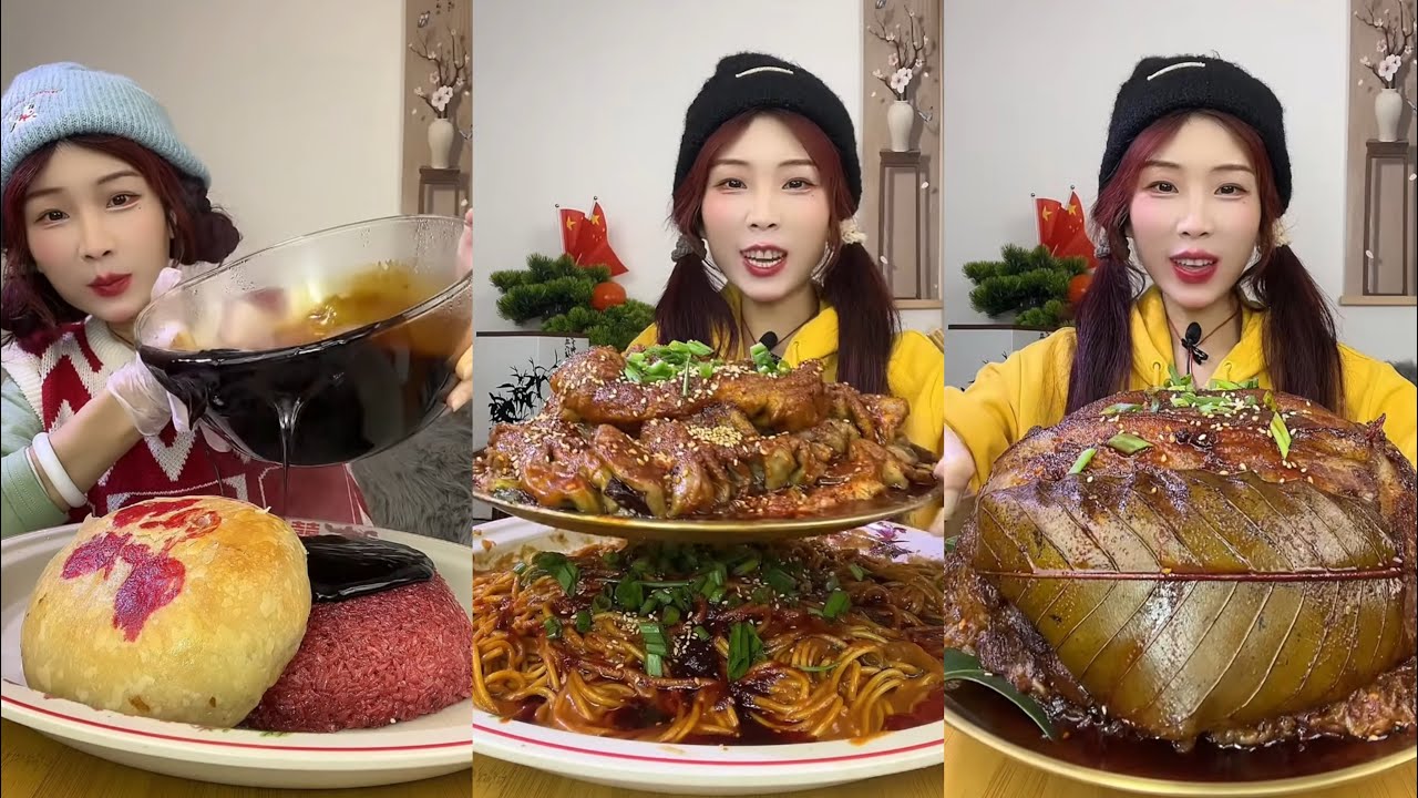 【ASMR】【MUKBANG】GIANT PORK BELLY & MEAT | EATING SHOW |CHINESE MUKBANG |食べ |吃播 LOVE ASMR•JENNIE #咀嚼音
