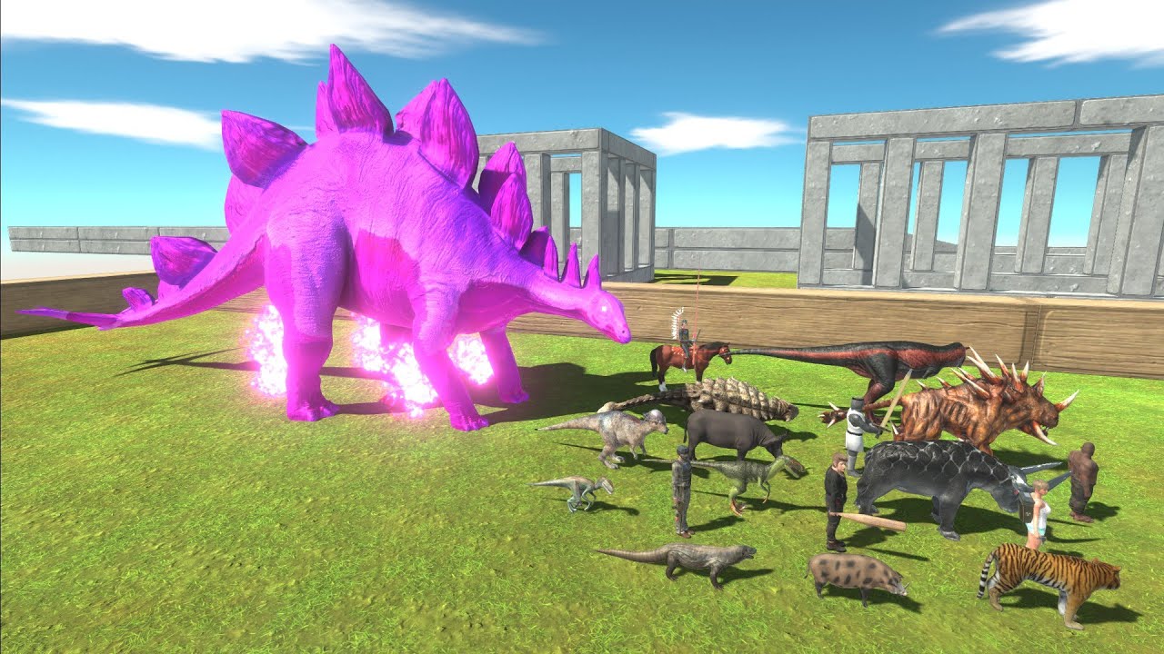 Escape from CRAZY PINK STEGOSAURUS - Animal Revolt Battle Simulator Escape from Monster