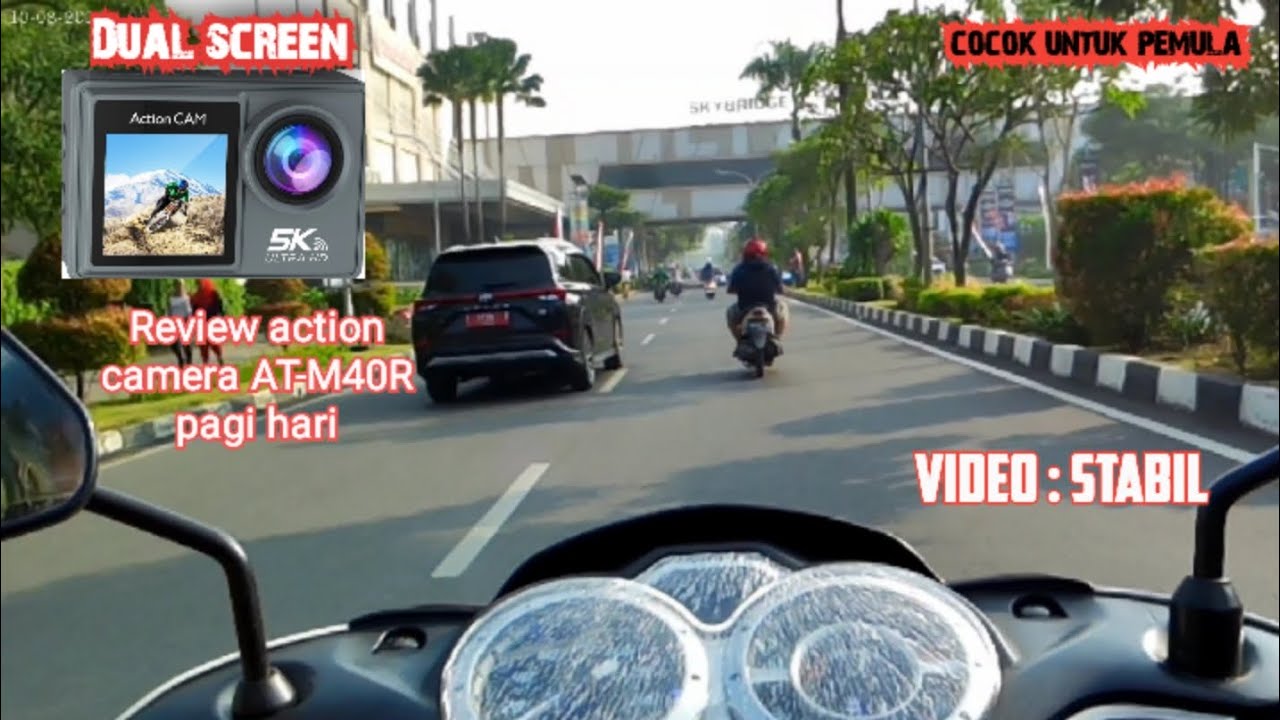 Review action camera murah berkualitas AT-M40R || pagi hari || sangat cocok untuk MOTOVLOG pemula.