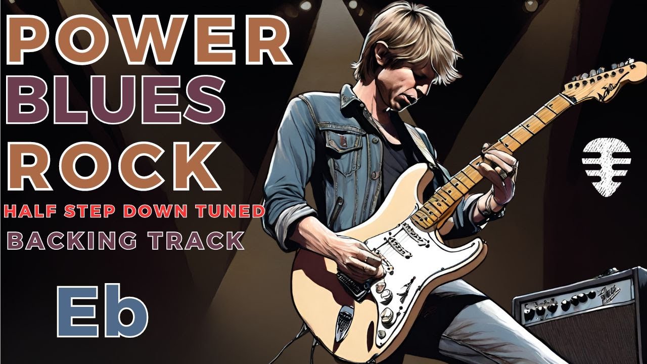 [HALF STEP DOWN] POWER BLUES ROCK backing track in Eb