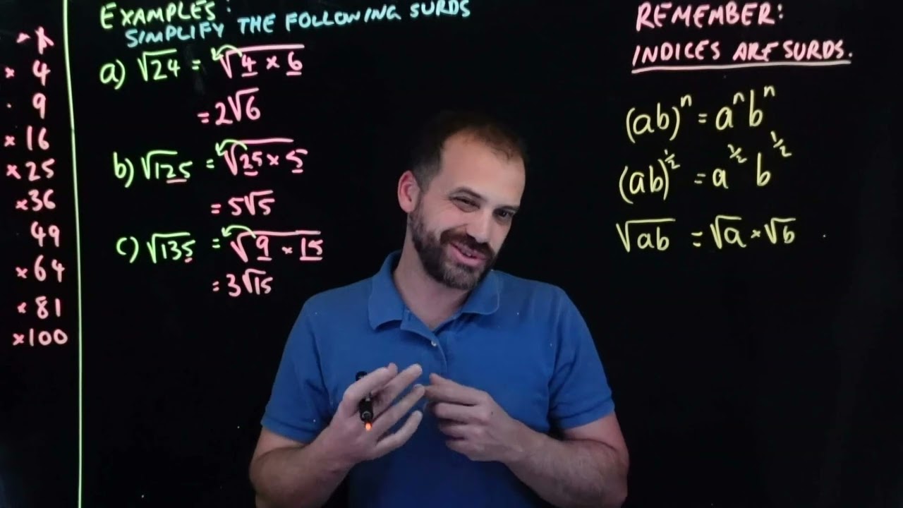 Simplifying surds