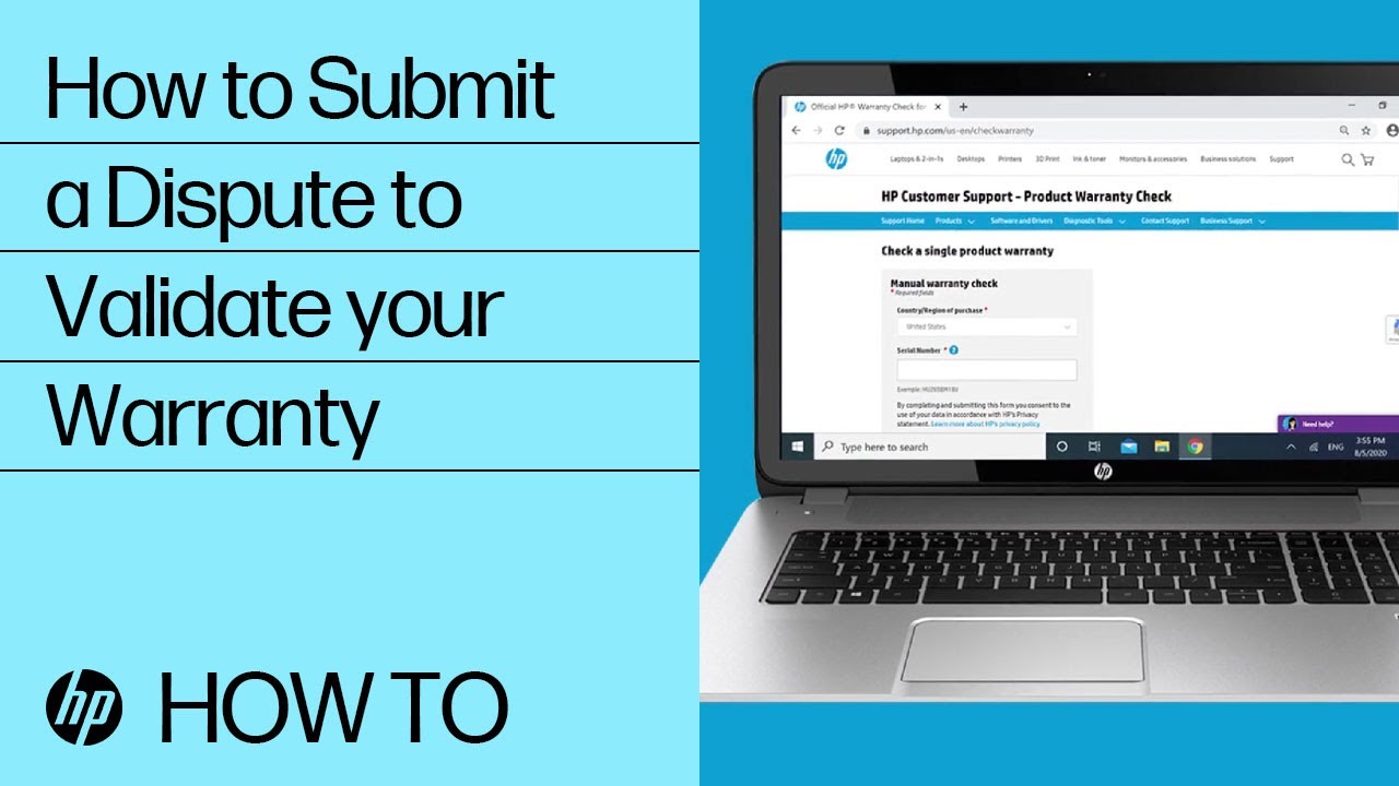 How to Submit a Dispute to Validate Your Warranty | HP Support | HP