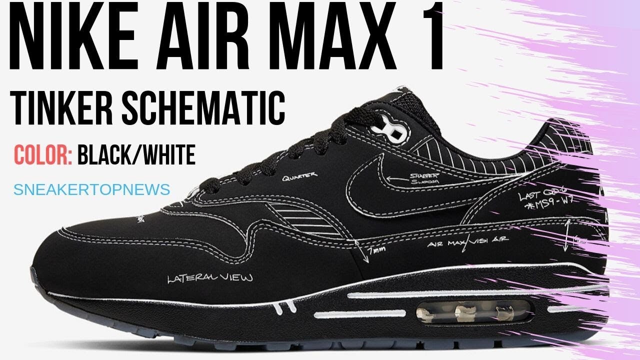 The Nike Air Max 1 &ldquo;Tinker Schematic&rdquo; In Black