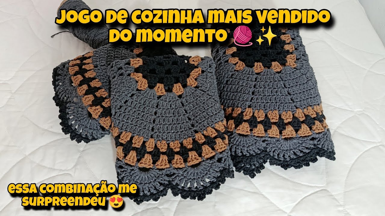 ⚠️ Jogo de Cozinha de sucesso 🧶✨ vem conferir essa produção!