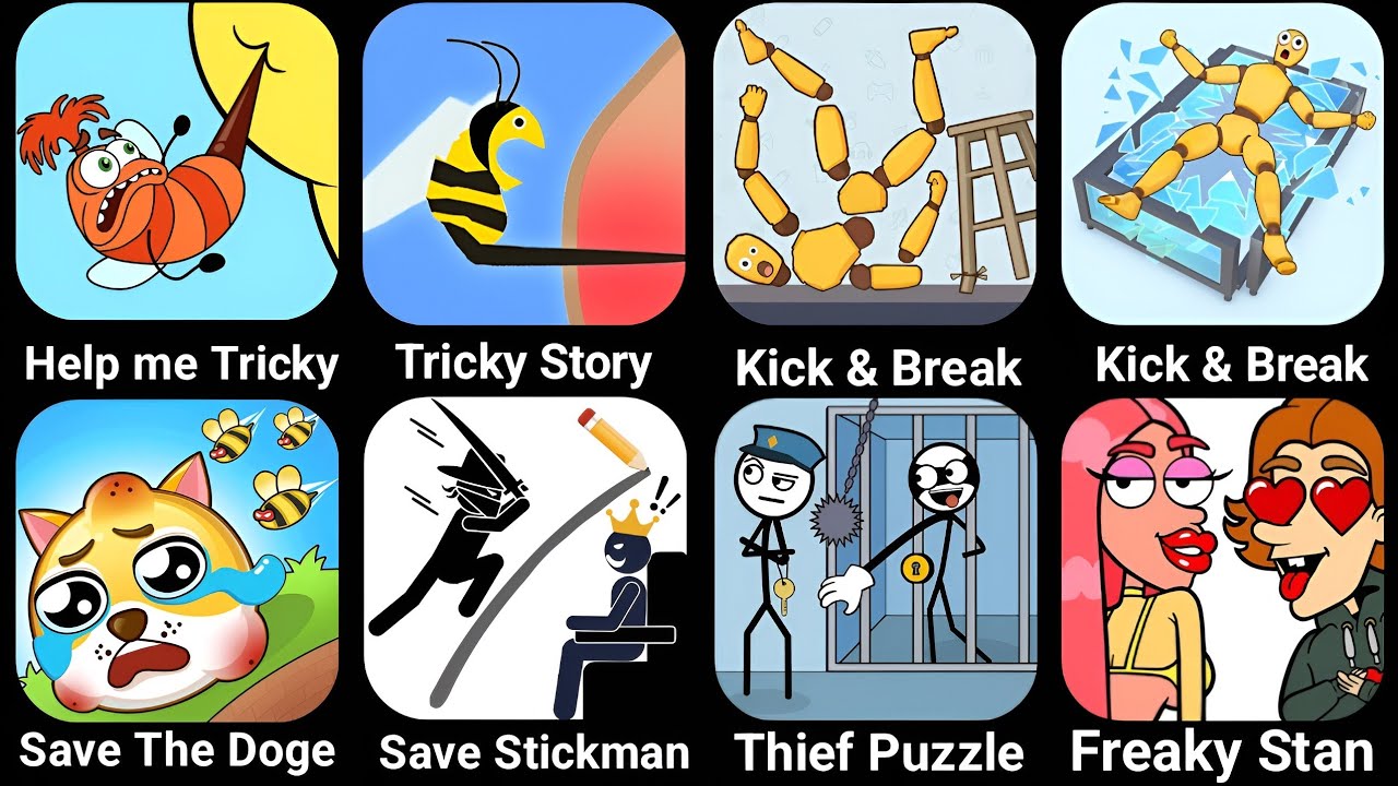 Kick & Break, Save the Doge, Thief Puzzle, Flow Legends, Help me tricky
