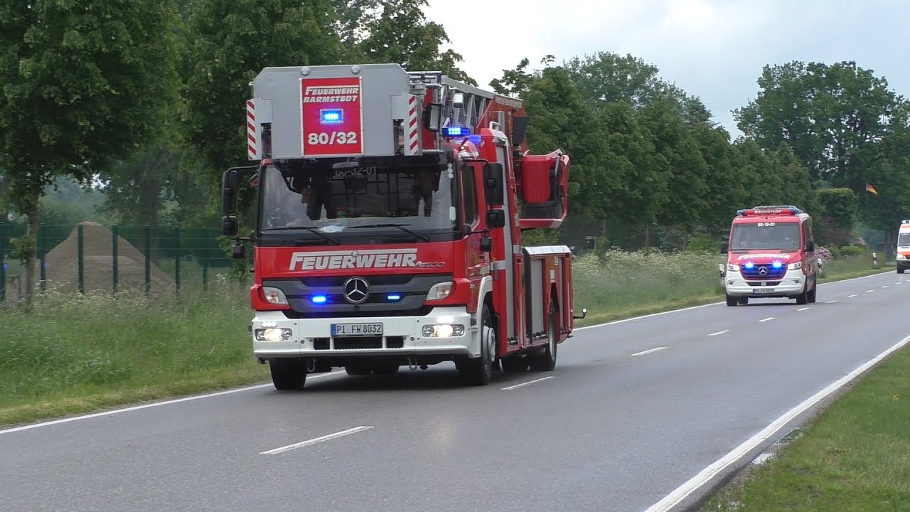 [Sirenenalarm + Bullhorn] Einsatzfahrten FF Bevern, FF Barmstedt und FF Bullenkuhlen zum Feuer