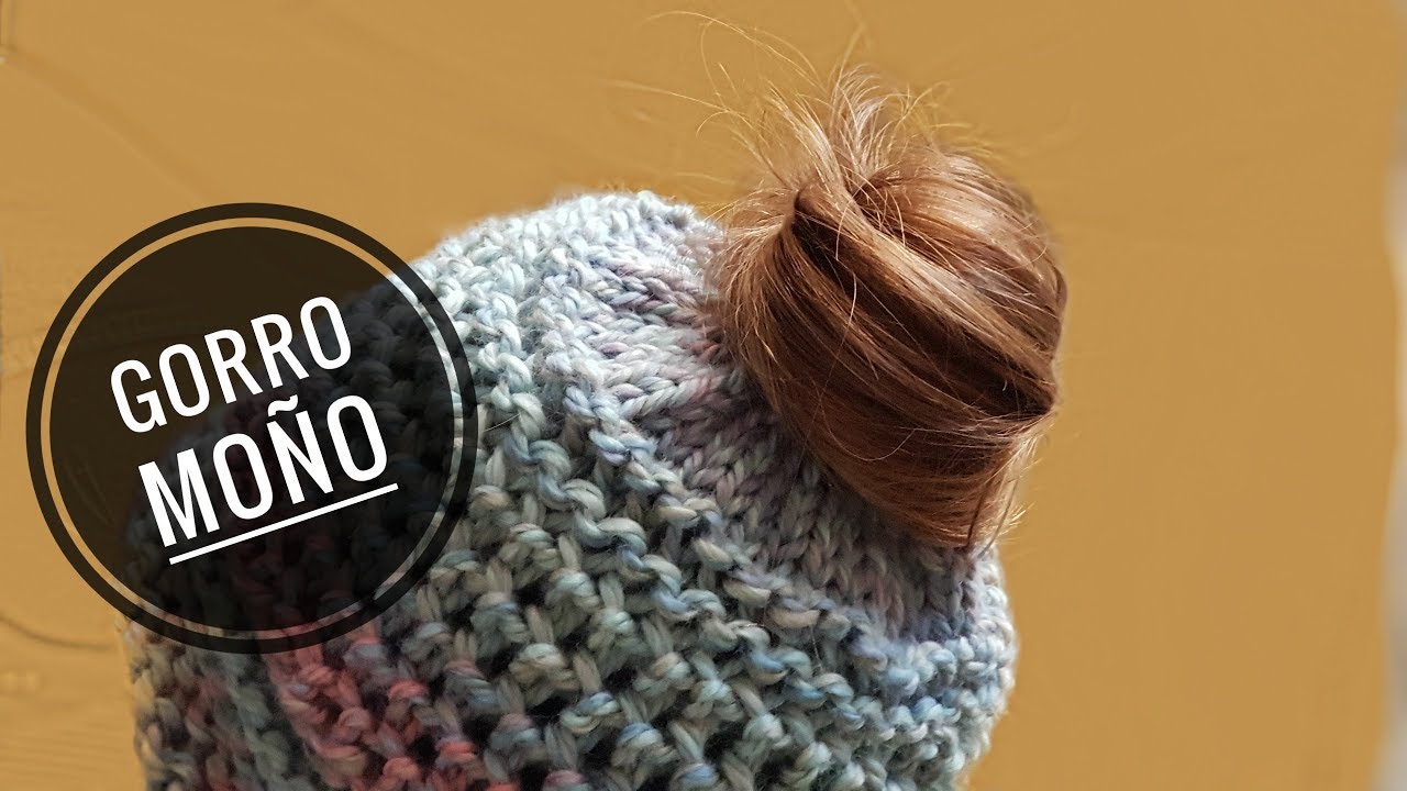 Como tejer un gorro con goma elástica para moño con telar (Tutorial DIY)