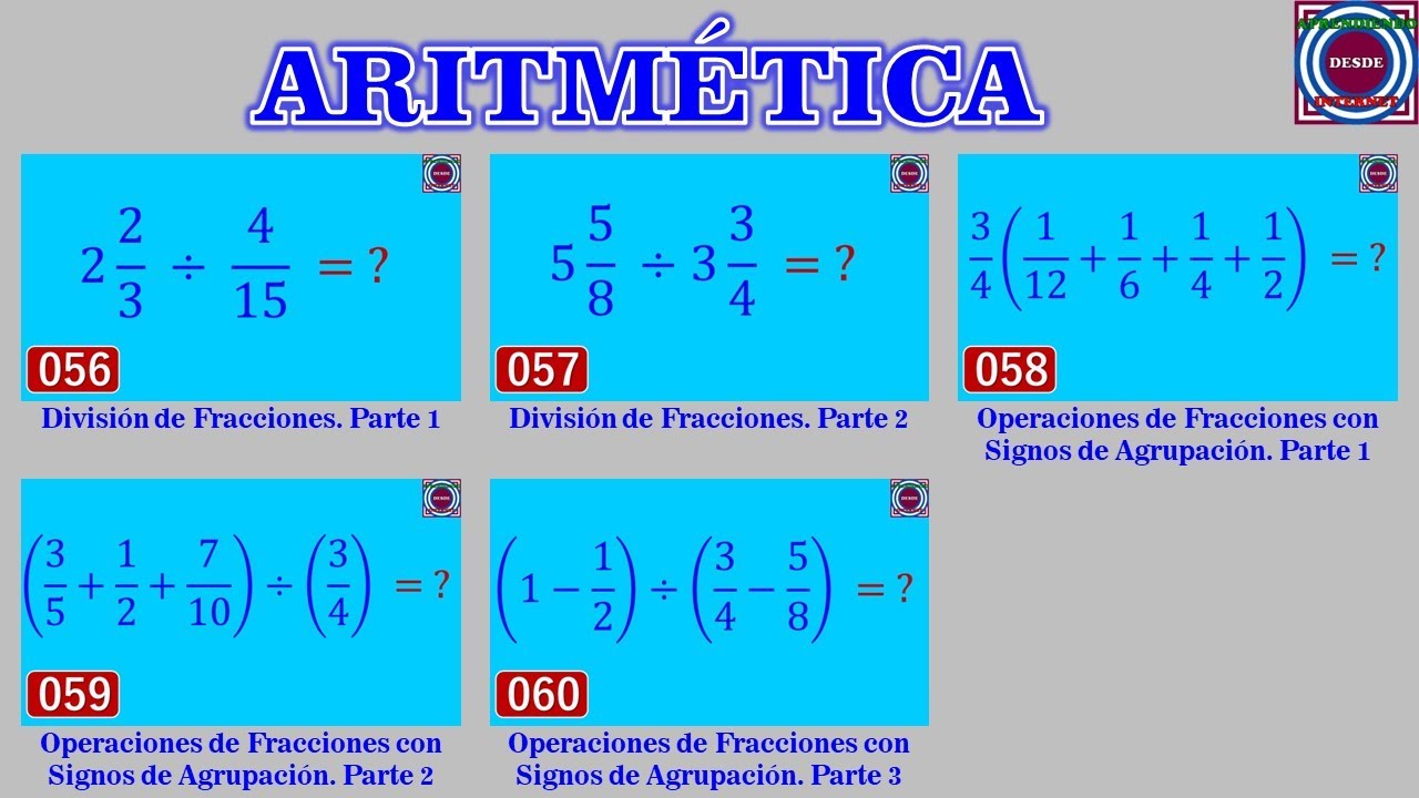 Curso de Aritmética. Videos 56 al 60