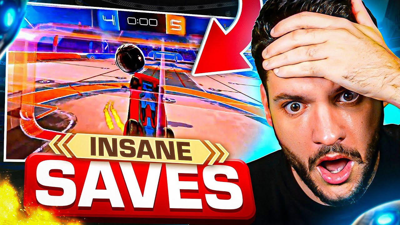 Je R&Eacute;AGIS aux SAVES les PLUS FOLLES de ROCKET LEAGUE ! (Pinchland)